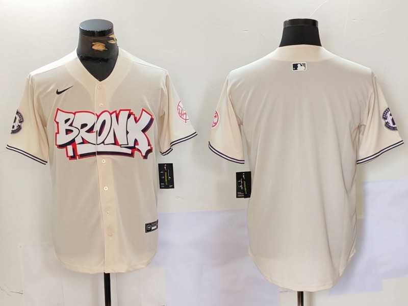 Mens New York Yankees Blank Cream Vapor Limited Stitched Baseball Jersey